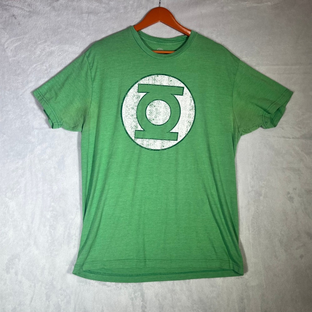 DC Comics‎ Green Lantern T Shirt Mens XL Green Graphic Logo Tee Distressed
